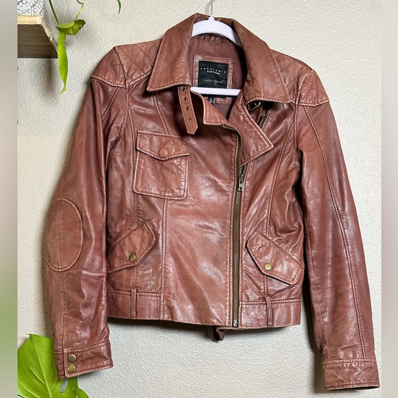 SOLD - Revolve Sanctuary genuine leather moto jacket Size Sm - Picture 1 of 13